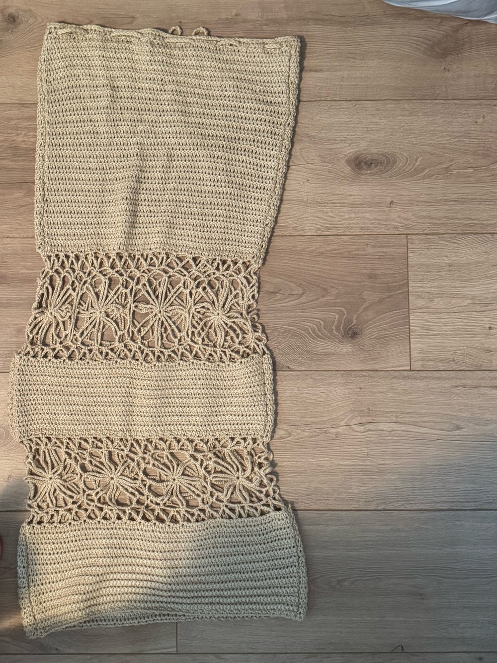 Fashion Nova Beige Crochet Maxi Skirt